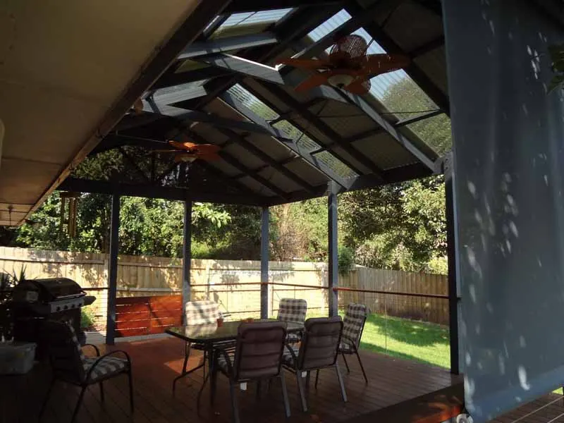 Roofed pergola and timber deck in Melbourne
