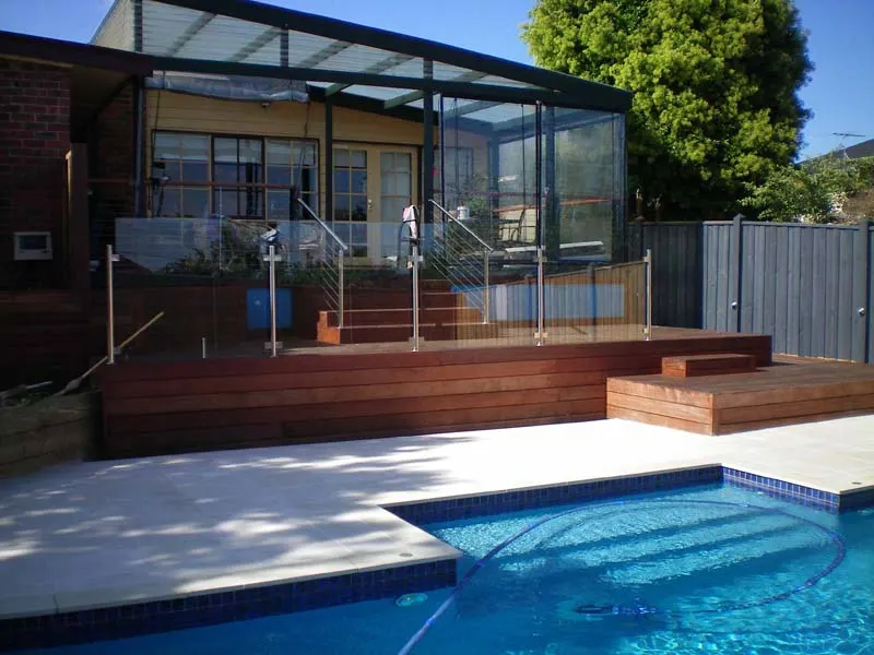 Finished hardwood deck in a Melbourne backyard