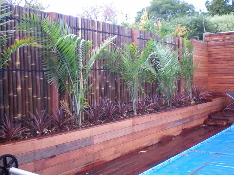 Hardwood decking boards beside a Melbourne pool
