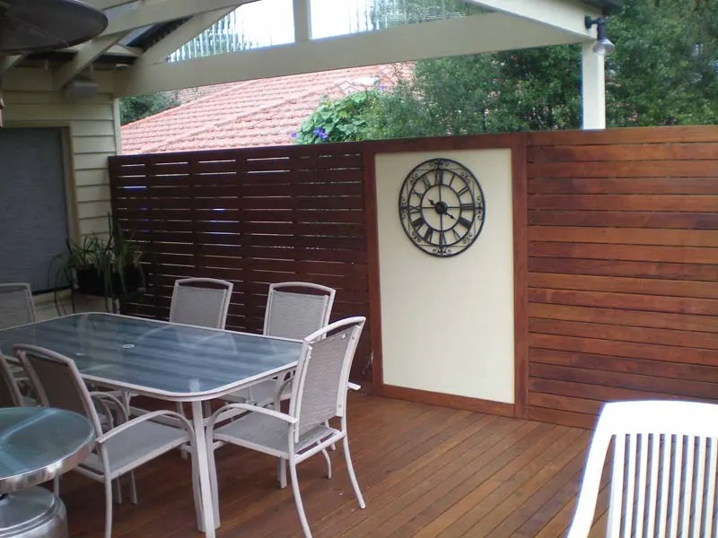 Outdoor screen and seating project 8 by Deck It Out Decks & Pergolas — Melbourne
